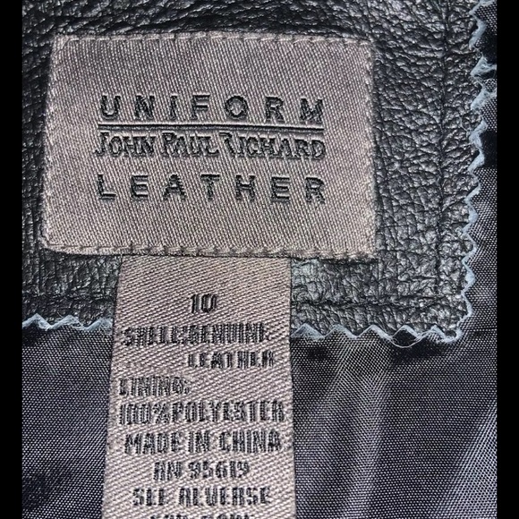 John Paul Richard Black Soft Leather Woman’s Zip Up Vest Size 10 - Picture 3 of 8